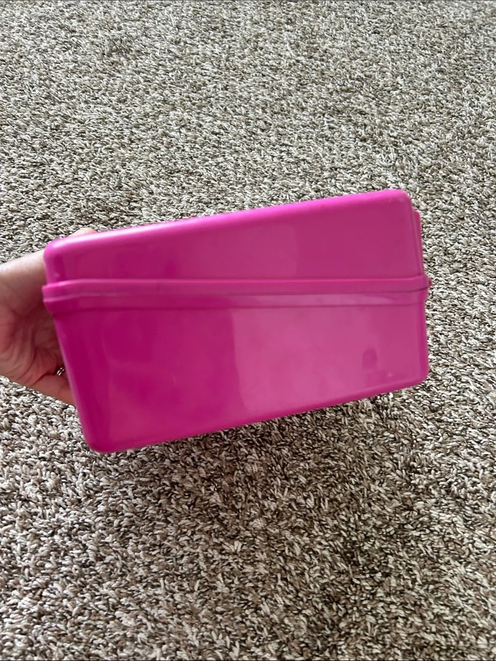Vintage 80s 1988 Pink Plastic Hollywood Barbie Lunch Box NO THERMOS